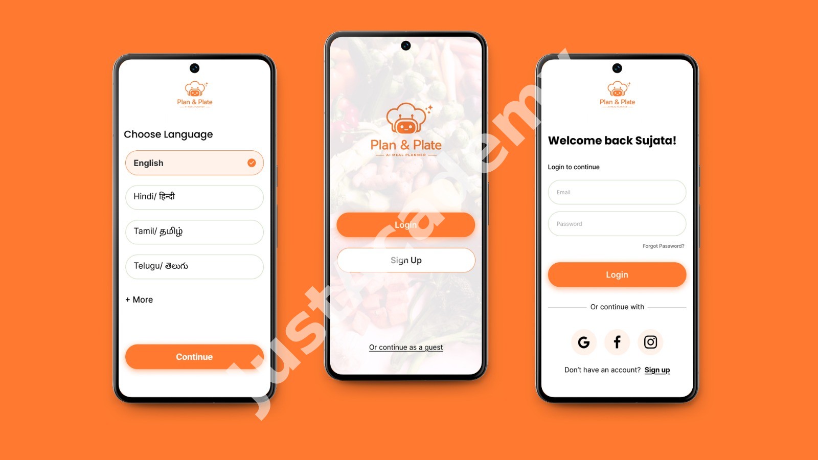 Plan and Plate – Food App UI/UX Design screenshot 1